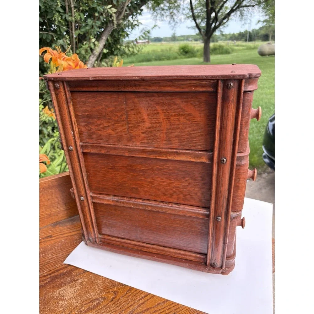 Antique Treadle Sewing Machine Drawers, Set of 3 In Frame Cottagecore Farmhouse